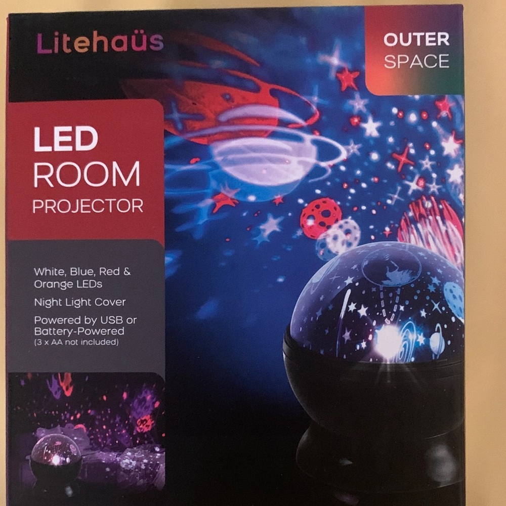 3/$20- LED Room Projector - White, Blue, Red, and Orange